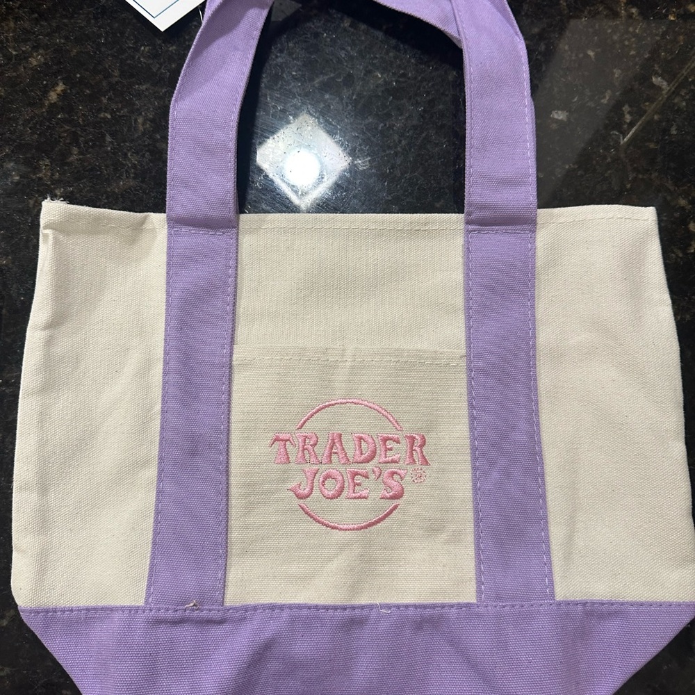 Purple pastel trader joe’s mini tote bag